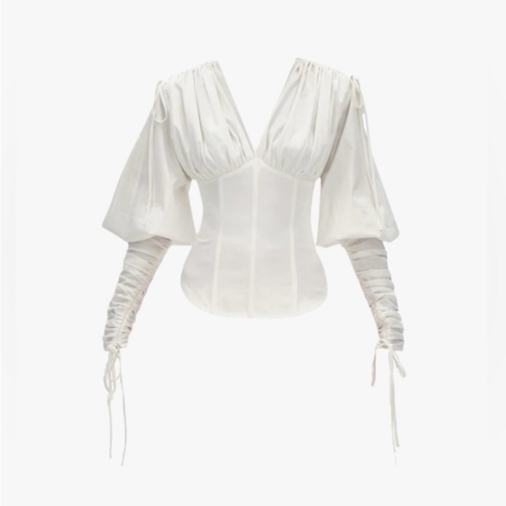 Andrea Iyamah 100% Cotton White Blouse